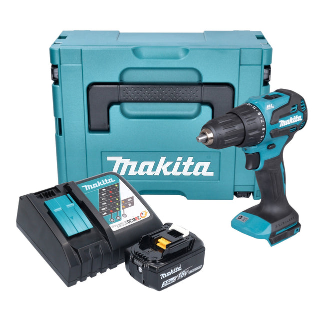 Makita DHP 490 RF1J Akku Schlagbohrschrauber 18 V 65 Nm Brushless 1x Akku 3 0 Ah Ladegeraet Makpac 0 - toolbrothers