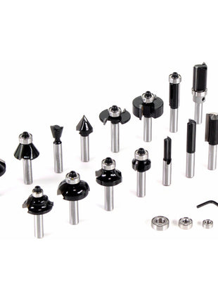 Bosch Mixed Fräser Set 8 mm 15 tlg. + Koffer ( 2607017472 ) für Oberfräsen mit Rundschaft - Toolbrothers