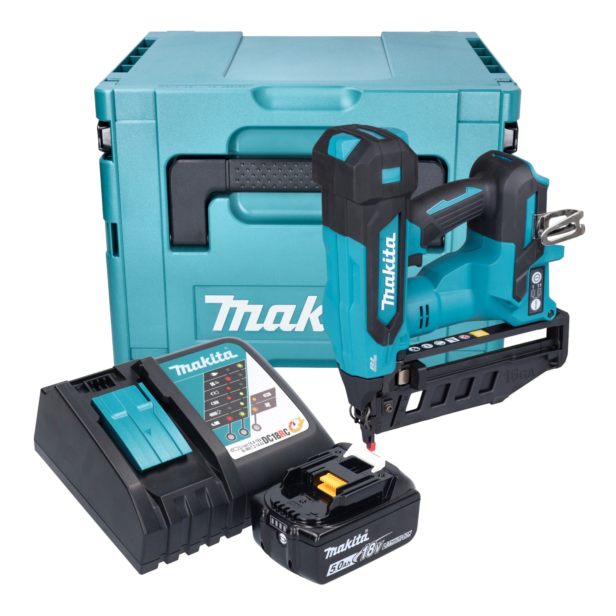 Makita DBN 601 RT1J Akku Nagler 18 V 19 64 mm Brushless 1x Akku 5 0 Ah Ladegeraet Makpac 0 - toolbrothers