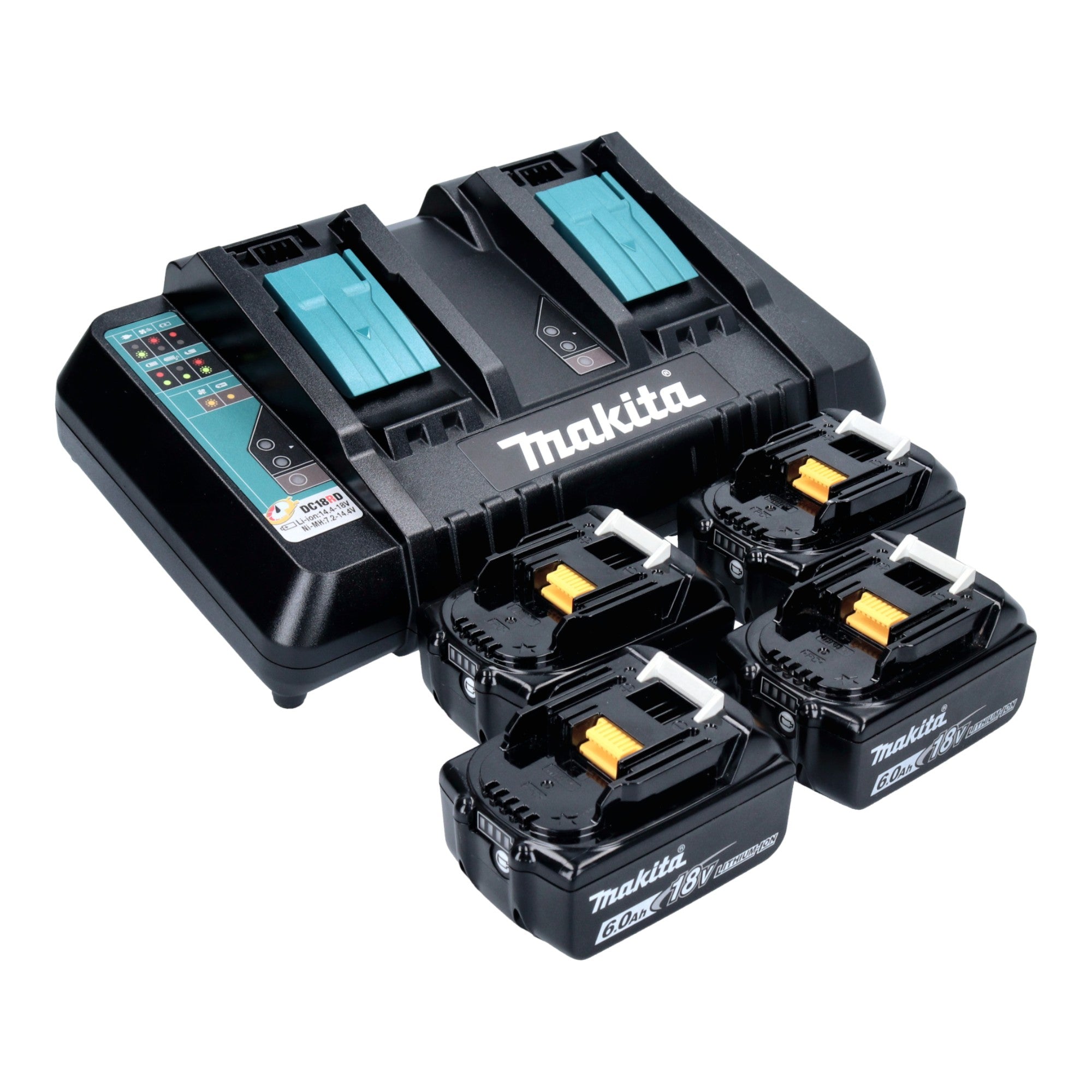 Makita DVC 560 PG4 Akku Staubsauger 36 V 2x 18 V 5 l Brushless 4x Akku 6 0 Ah Ladegeraet 2 - toolbrothers