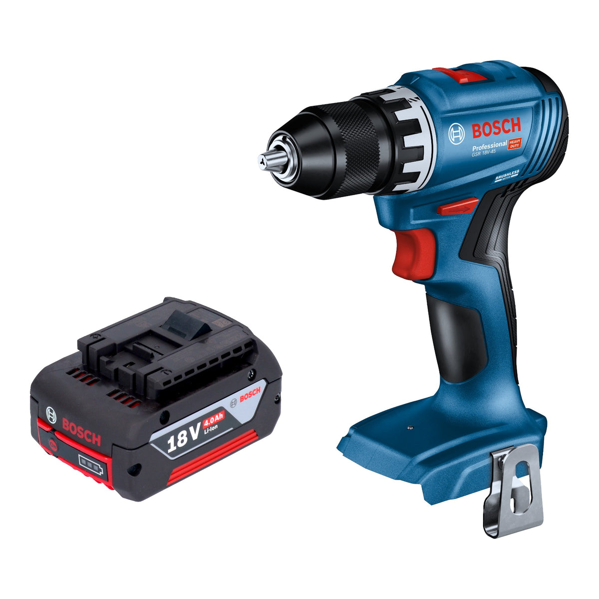 Trapano avvitatore a batteria Bosch GSR 18V-45 Professional 18 V 45 Nm Brushless + 1x batteria 4,0 Ah - senza caricabatterie
