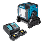 Makita ML 005 G SA Akku Baustellenleuchte 18 40 V max 3 600 lm 2x Akku 2 0 Ah Ladegeraet 0 - toolbrothers
