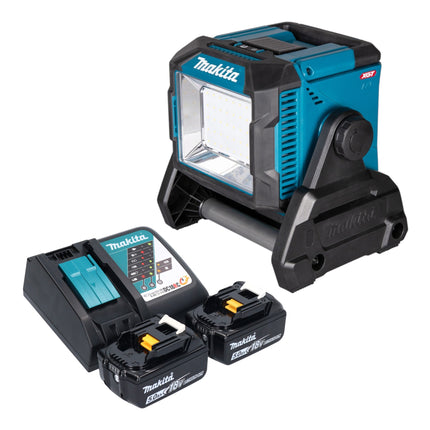 Makita ML 005 G RT Akku Baustellenleuchte 18 40 V max 3 600 lm 2x Akku 5 0 Ah Ladegeraet 0 - toolbrothers