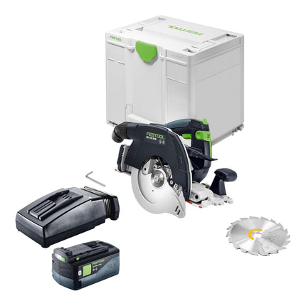 Festool HKC 55 KEB Basic Akku Handkreissaege 18 V 160 mm Brushless 1x Akku 5 0 Ah Ladegeraet Systainer 0 - toolbrothers