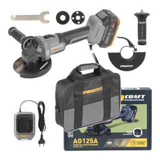 Procraft Industrial AG125A 1B F Akku Winkelschleifer 20 V 125 mm Brushless 1x Akku 4 0 Ah Ladegeraet Tasche 0 - toolbrothers