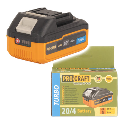 Procraft 20 4 Turbo Akku 20 V 4 0 Ah 4000 mAh Li ion mit Ladestandsanzeige 1 - toolbrothers