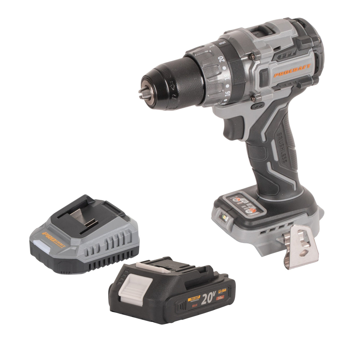 Trapano avvitatore a batteria Procraft CD20Abb 20 V 85 Nm + 1x batteria 2,0 Ah + caricabatteria