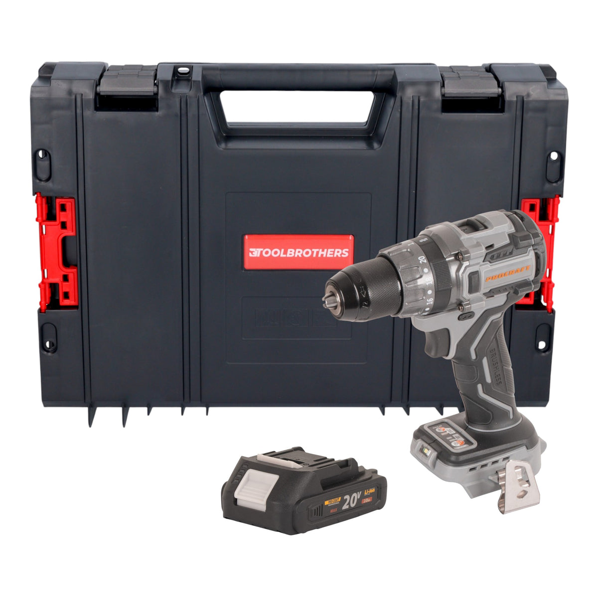 Trapano avvitatore a batteria Procraft CD20Abb 20 V 85 Nm + 1x batteria 2,0 Ah + valigetta RHINO - senza caricabatteria