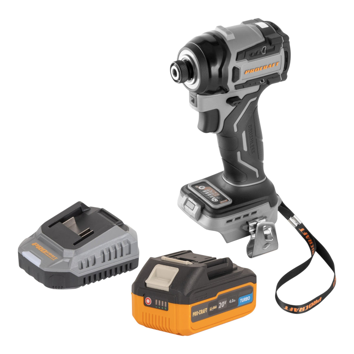 Avvitatore a impatto a batteria Procraft ID20Abb 20 V 180 Nm 1/4" + 1x batteria 4,0 Ah + caricabatteria