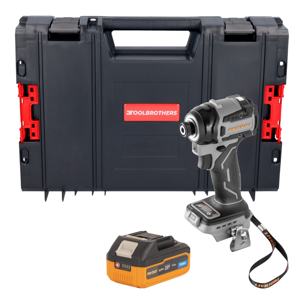 Avvitatore a impatto a batteria Procraft ID20Abb 20 V 180 Nm 1/4" + 1x batteria 4,0 Ah + valigetta RHINO - senza caricabatteria