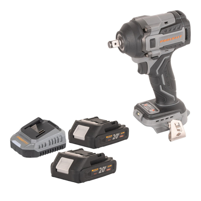 Procraft Industrial IW550Abb Akku Schlagschrauber 20 V 550 Nm 1 2 2x Akku 2 0 Ah Ladegeraet 0 - toolbrothers