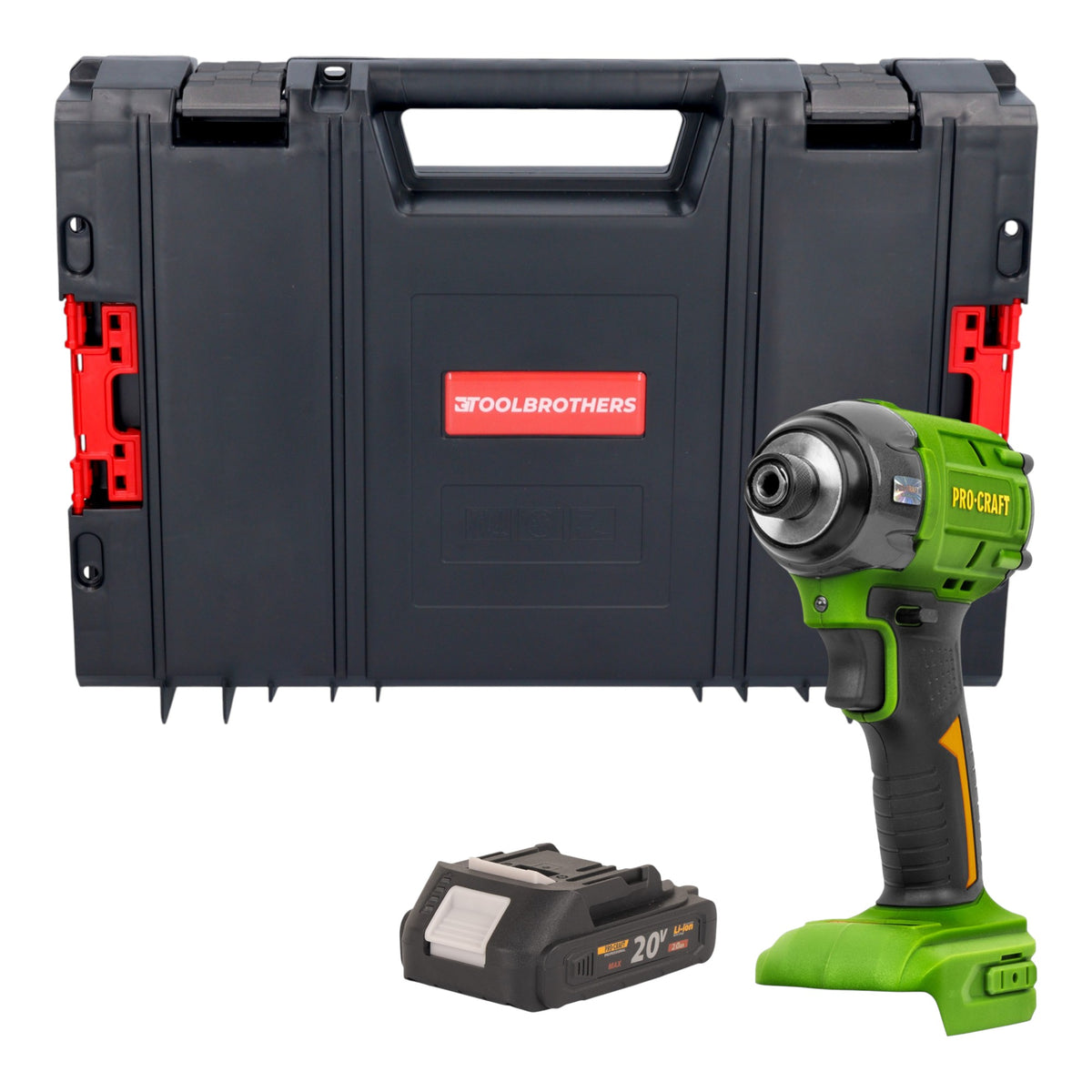 Avvitatore a impatto a batteria Procraft PS22bb 20 V 230 Nm 1/2" Brushless + 1x batteria 2,0 Ah + valigetta RHINO - senza caricabatteria
