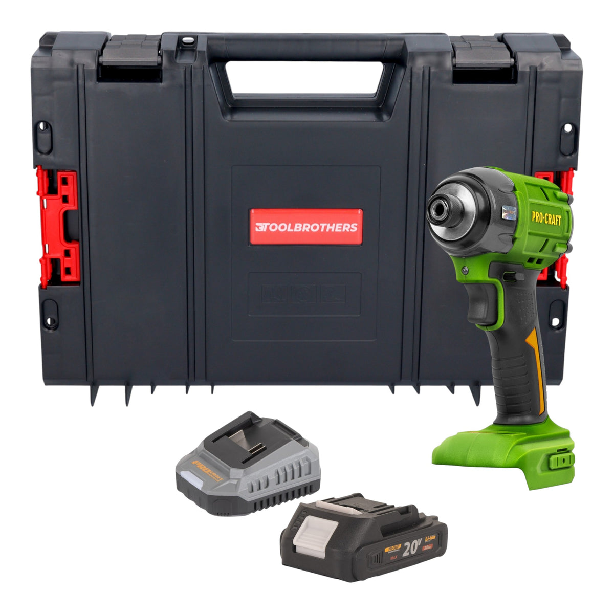 Avvitatore a impatto a batteria Procraft PS22bb 20 V 230 Nm 1/2" Brushless + 1x batteria 2,0 Ah + caricabatteria + valigetta RHINO