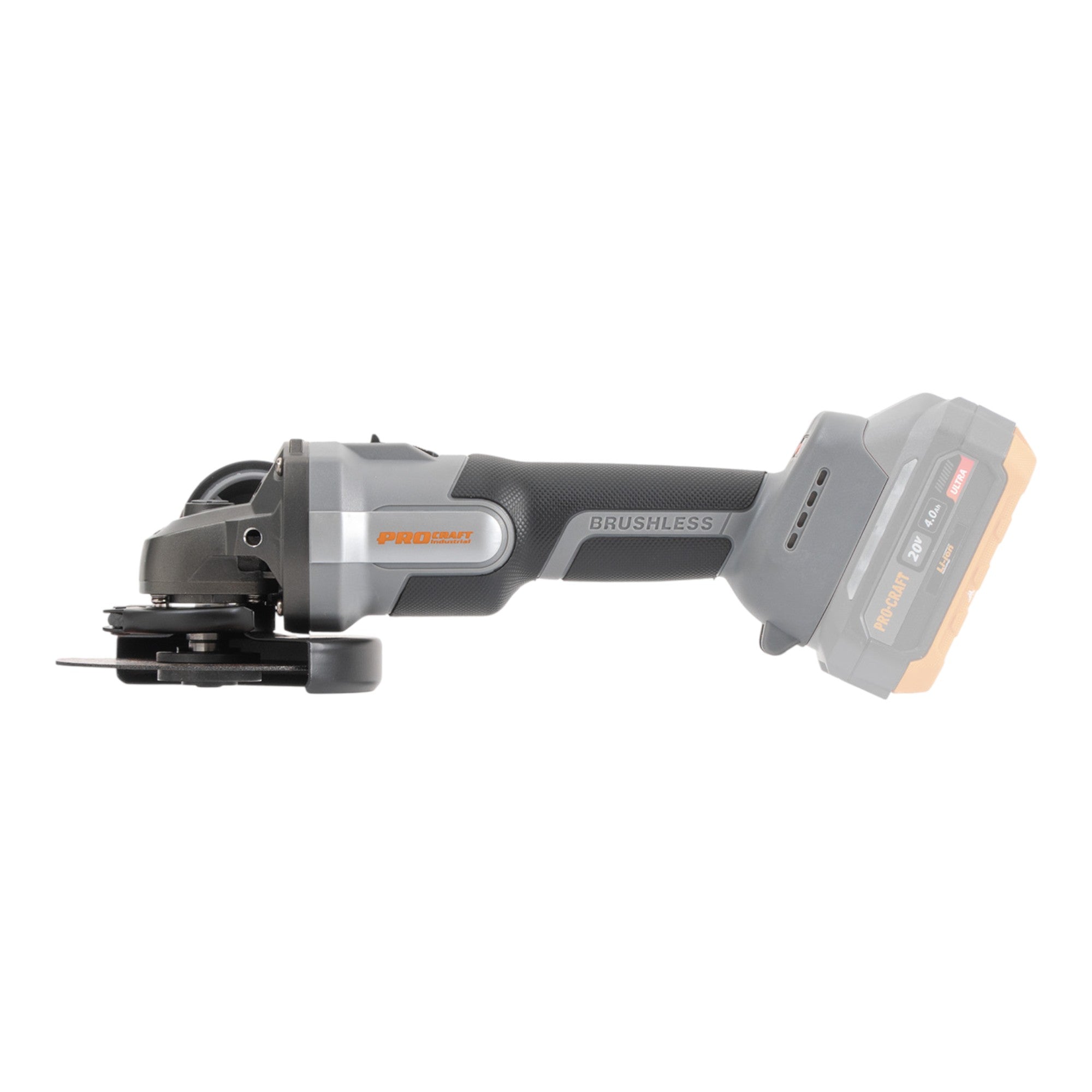 Procraft Industrial AG125Abb Akku Winkelschleifer 20 V 125 mm Brushless 1x Akku 2 0 Ah ohne Ladegeraet 2 - toolbrothers