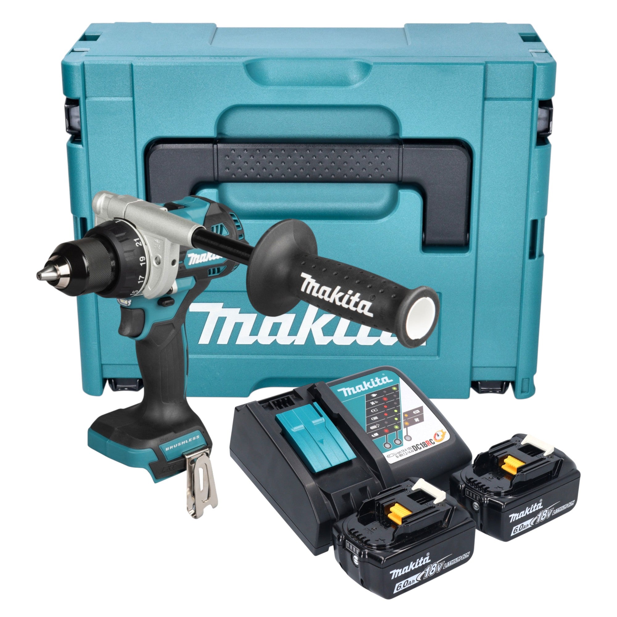 Makita DDF 492 RGJ Akku Bohrschrauber 18 V 141 Nm Brushless 2x Akku 6 0 Ah Ladegeraet Makpac 0 - toolbrothers