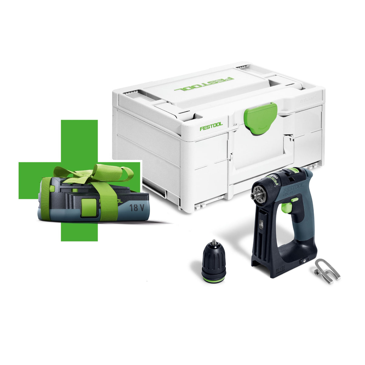 Trapano avvitatore a batteria Festool CXS 18 18 V 40 Nm senza spazzole + 1x batteria ricaricabile 3,0 Ah + systainer - senza caricabatterie