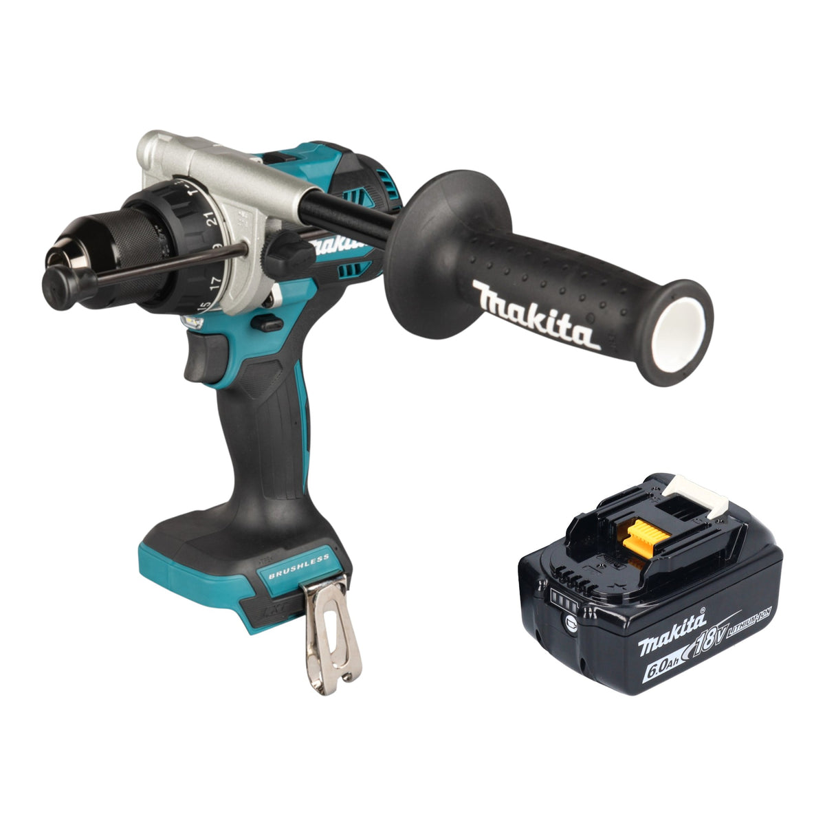 Makita DHP 492 G1 Avvitatore a percussione a batteria 18 V 141 Nm Brushless + 1x batteria 6,0 Ah - senza caricabatteria