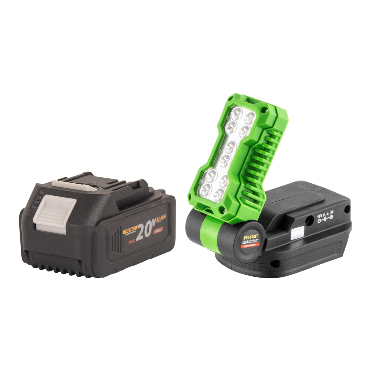 Procraft LL20bb Faretto LED a batteria 20 V 500 lm + 1x batteria 4,0 Ah - senza caricabatterie