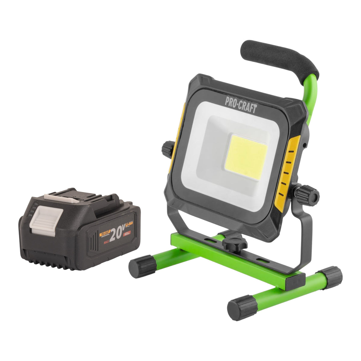 Procraft LP20 Faretto LED a batteria 20 V IP 20 + 1x batteria 4,0 Ah - senza caricabatterie
