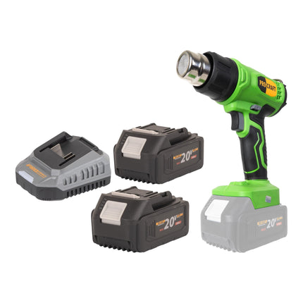 Procraft PH24bb Akku Heissluftpistole 20 V 50 550 C 2x Akku 4 0 Ah Ladegeraet 0 - toolbrothers