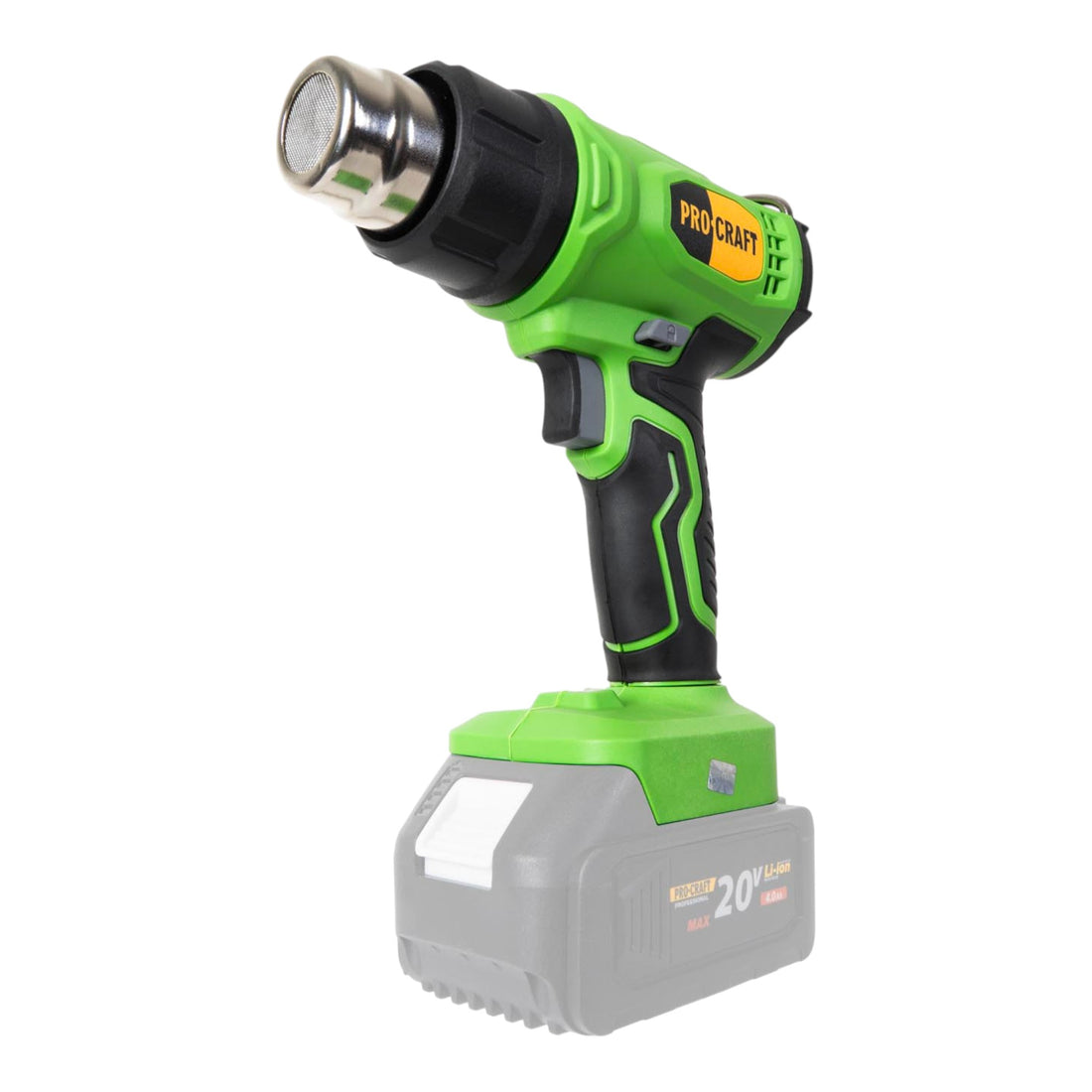 Pistola ad aria calda a batteria Procraft PH24bb 20 V 50 - 550 °C + 1x batteria 4,0 Ah + caricabatteria + valigetta RHINO