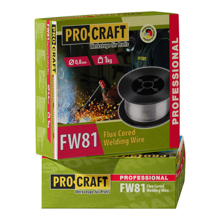 Procraft 2x FW81 Fuelldraht Schweissdraht FLUX 0 8 mm 1 0 kg 2 - toolbrothers
