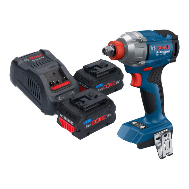 Bosch GDX 18V 285 Professional Akku Drehschlagschrauber 18 V 285 Nm 1 4 Brushless 2x ProCORE Akku 5 5 Ah Ladegeraet 0 - toolbrothers