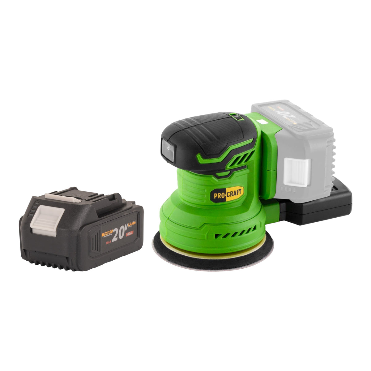 Levigatrice orbitale a batteria Procraft PX20BLbb 20 V 125 mm Brushless + 1x batteria 4,0 Ah - senza caricabatteria