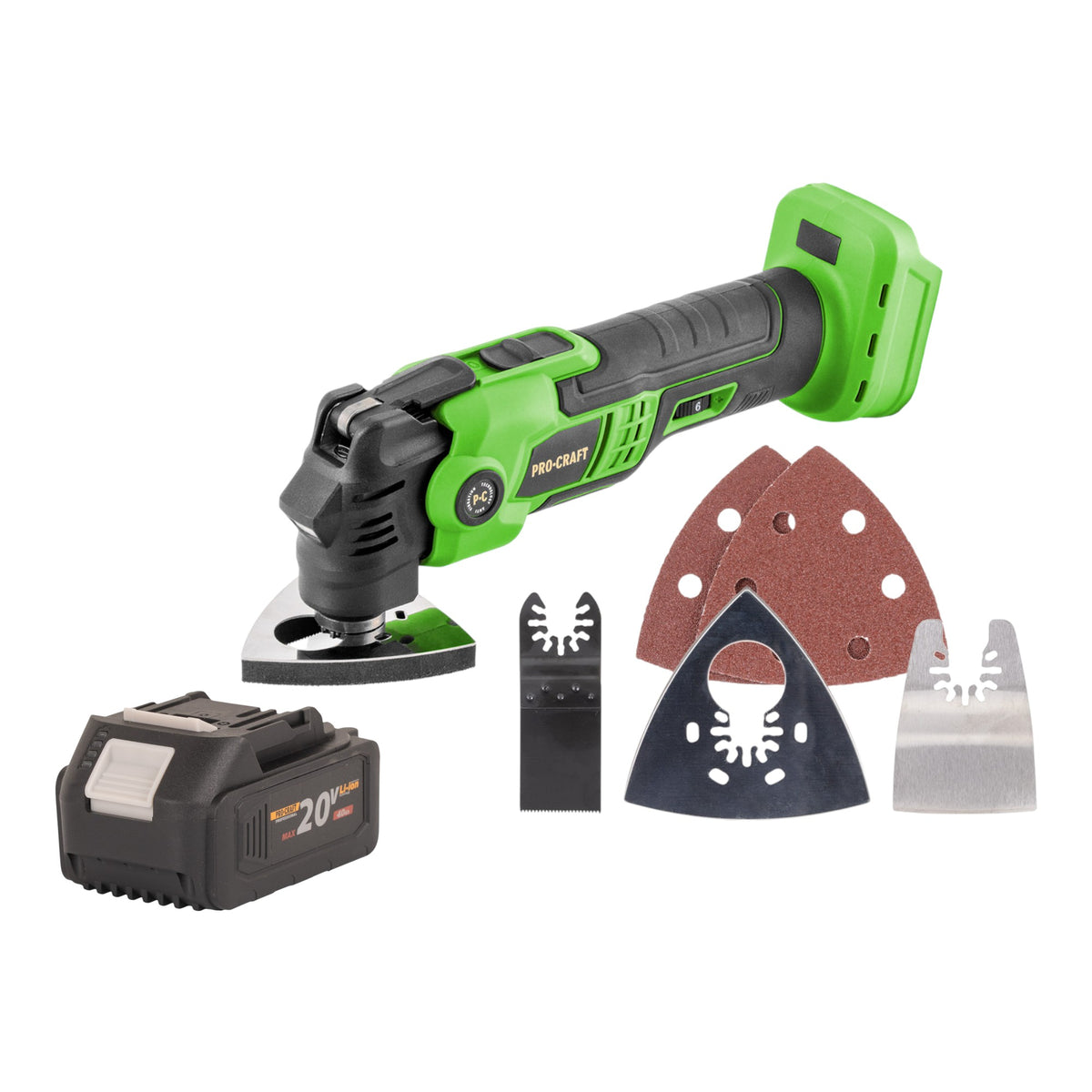 Utensile multifunzione a batteria Procraft PMT22bb 20 V Brushless + 1x batteria 4,0 Ah - senza caricabatteria