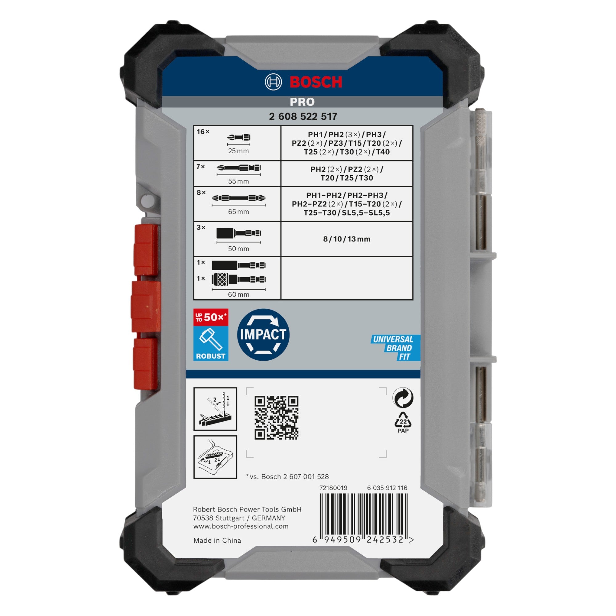 Bosch PRO Impact Schrauber Bit und Stecknuss Set 36 teilig 2608522517 Phillips Pozidriv Torx Schlitz 1 - toolbrothers