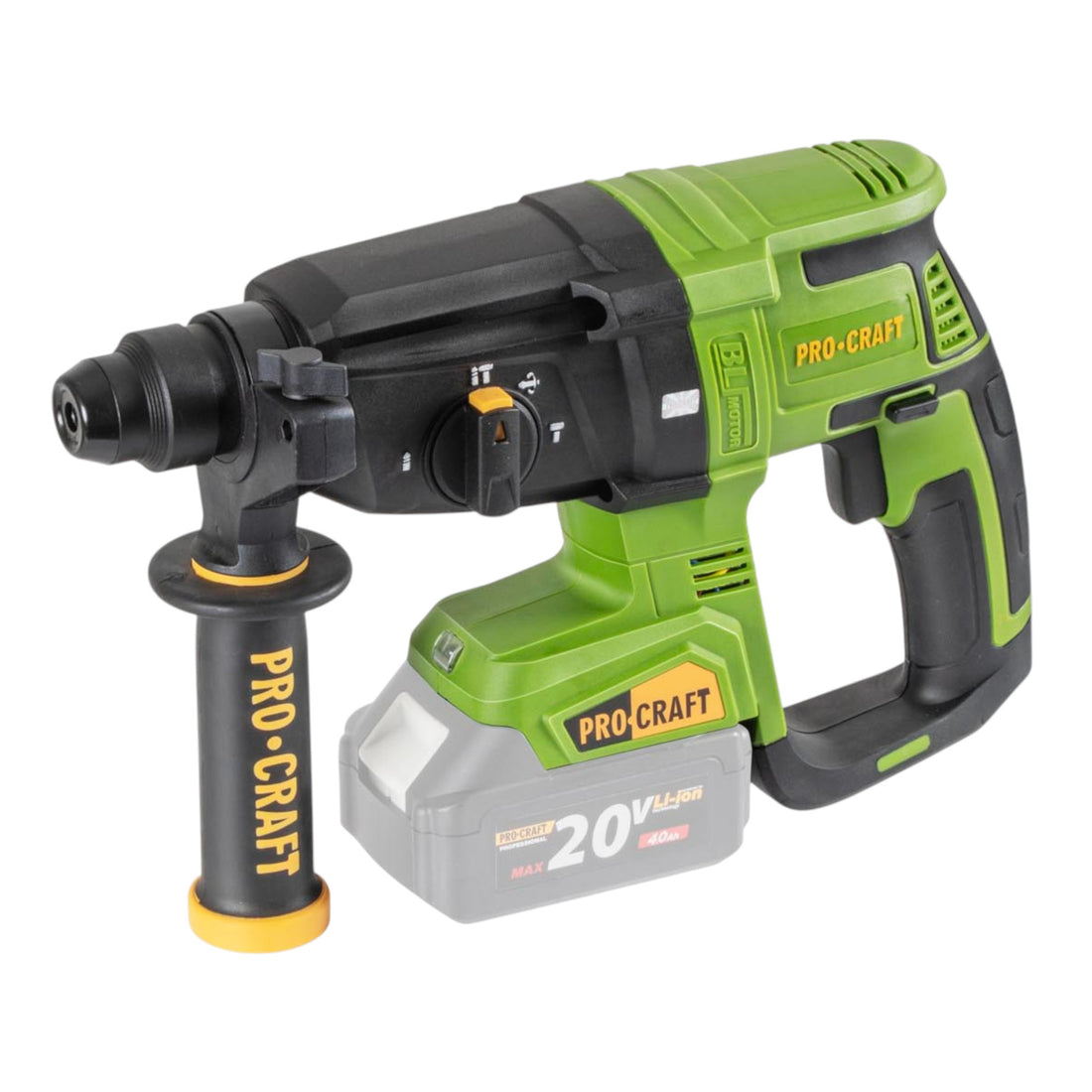 Procraft PHA40bb-c Martello perforatore a batteria 20 V 2,6 J SDS plus Brushless + valigetta - senza batteria, senza caricabatteria