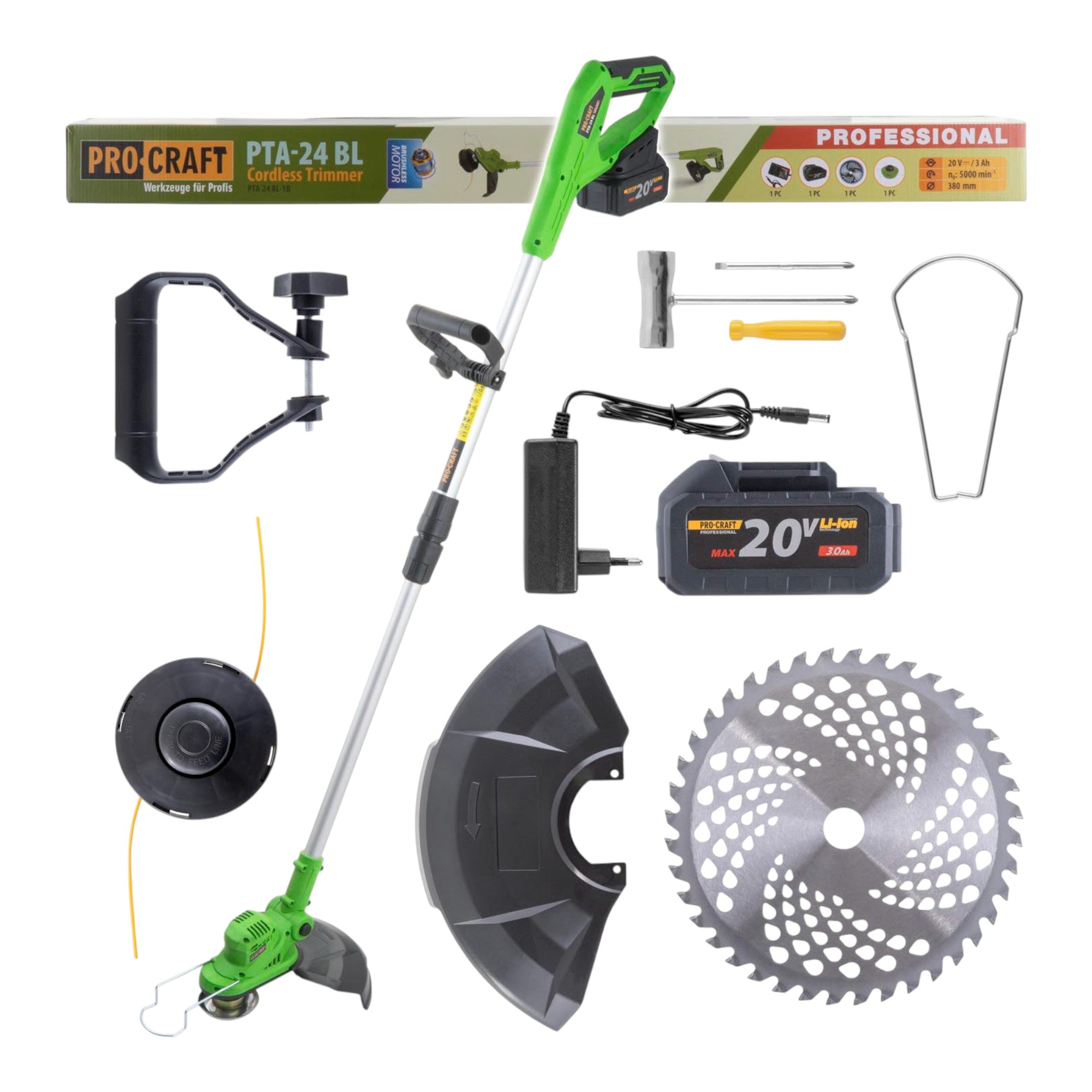 Procraft PTA24 BL Akku Trimmer 20 V 150 mm 1x Akku 3 0 Ah Ladegeraet 0 - toolbrothers