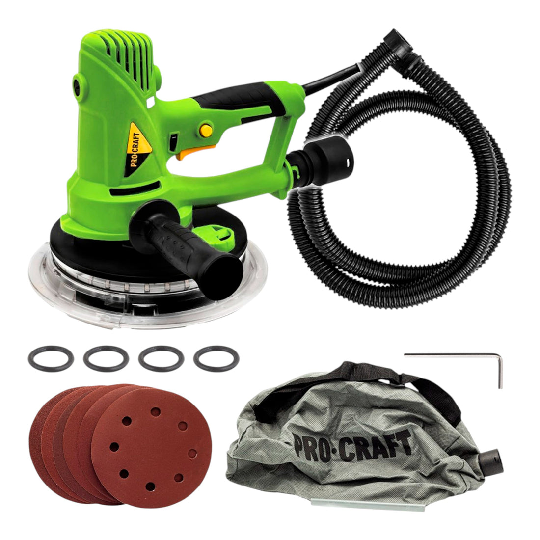 Procraft EX950EL Levigatrice per cartongesso 710 Watt 180 mm + accessori