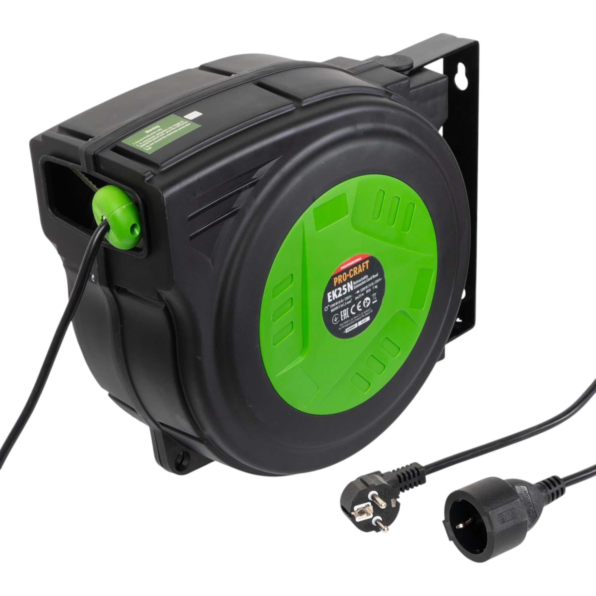 Procraft EK25N Selbsteinziehendes Verlaengerungskabel 25 m 2 - toolbrothers