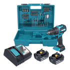 Makita DHP 490 RFX3 Akku Schlagbohrschrauber 18 V 65 Nm Brushless 2x Akku 3 0 Ah Ladegeraet 74 tlg Zubehoer Set Koffer 0 - toolbrothers
