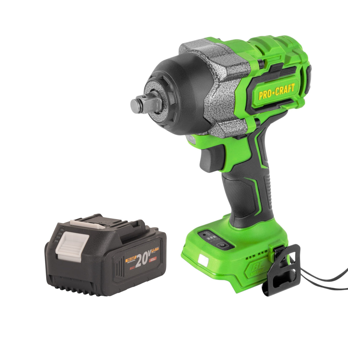 Avvitatore a impatto a batteria Procraft PWA36bb 20 V 850 Nm 1/2" Brushless + 1x batteria 4,0 Ah - senza caricabatterie