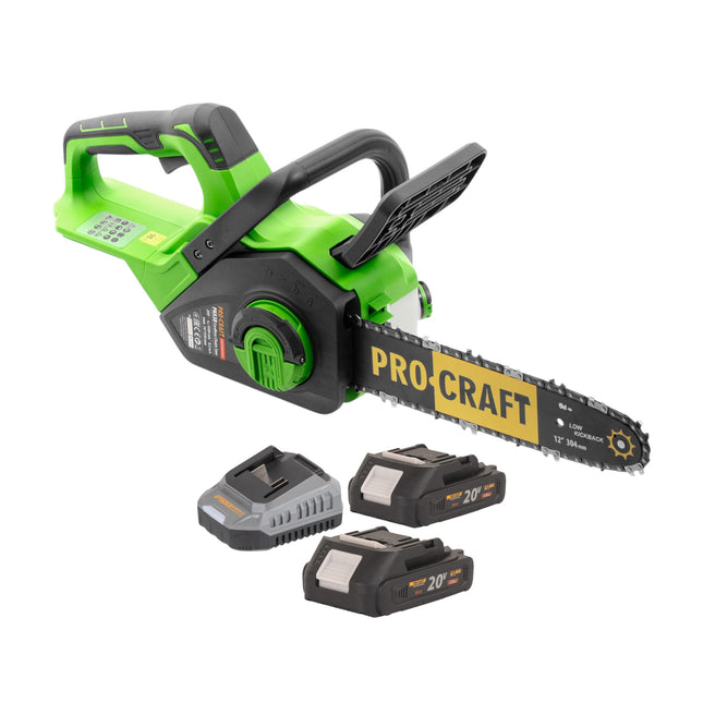 Procraft PKA38 Akku Kettensaege 20 V 304 mm Brushless 2x Akku 2 0 Ah Ladegeraet 0 - toolbrothers