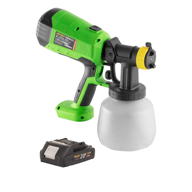 Procraft PSE40bb Akku Farbspritzpistole 20 V 1x Akku 2 0 Ah ohne Ladegeraet 0 - toolbrothers