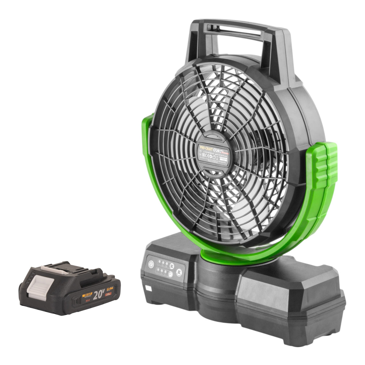 Ventilatore a batteria Procraft CF20bb 20 V 235 mm + 1x batteria 2,0 Ah - senza caricabatteria