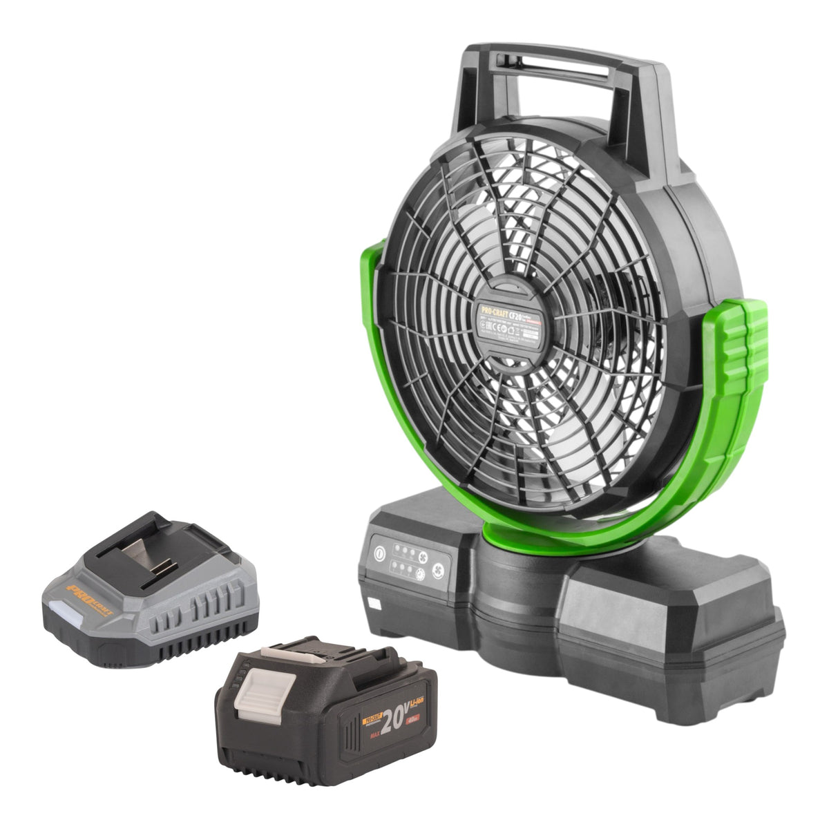 Ventilatore a batteria Procraft CF20bb 20 V 235 mm + 1x batteria 4,0 Ah + caricabatteria