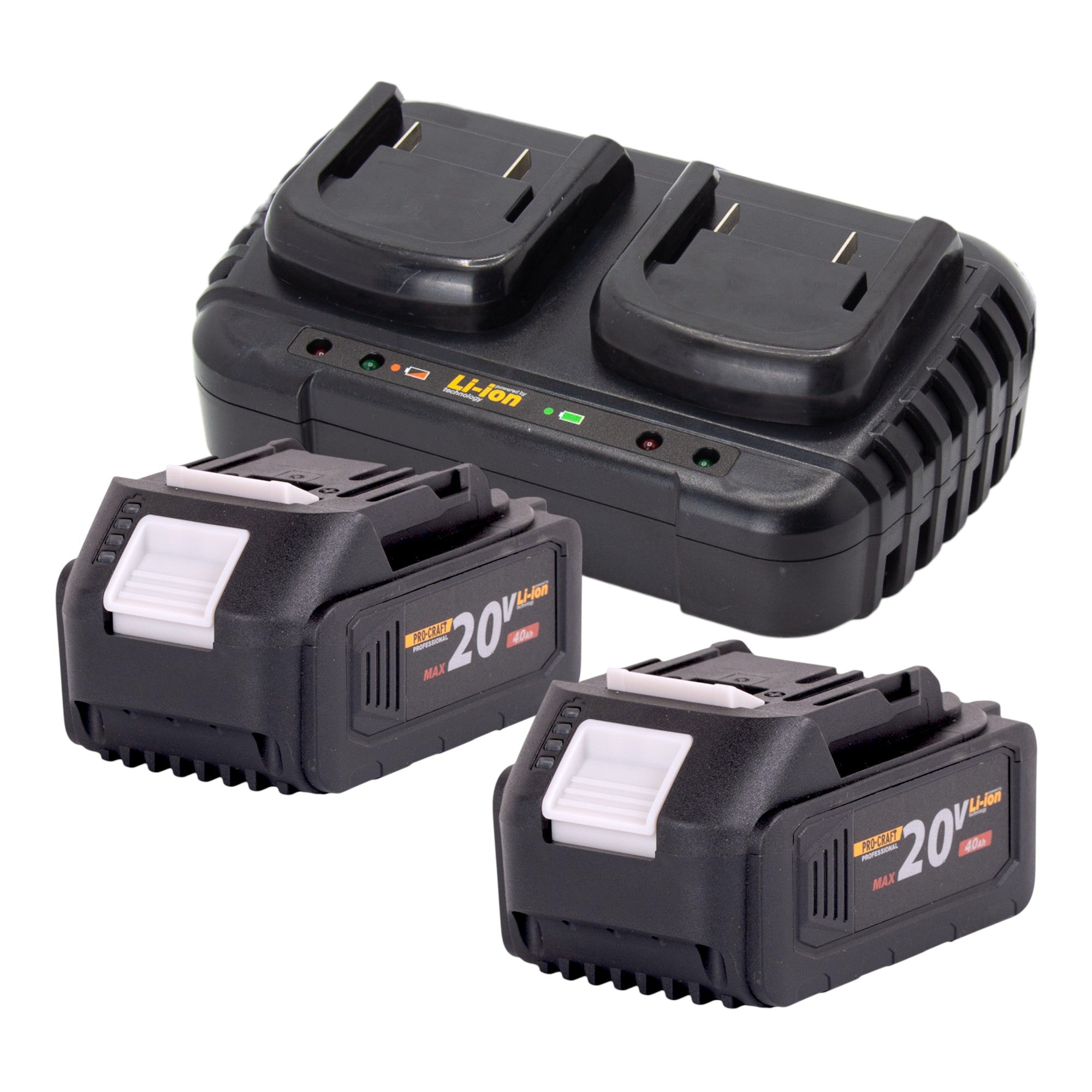 Procraft VB20 Akku Laubblaeser und Laubsauger 40 V 2x 20 V Brushless 2x Akku 4 0 Ah Doppelladegeraet 3 - toolbrothers