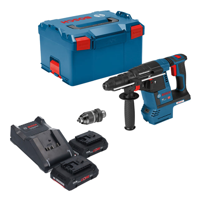 Bosch GBH 18V 26 F Professional Akku Bohrhammer 18 V 2 6 J SDS plus Brushless 2x ProCORE Akku 4 0 Ah Ladegeraet L Boxx 0 - toolbrothers