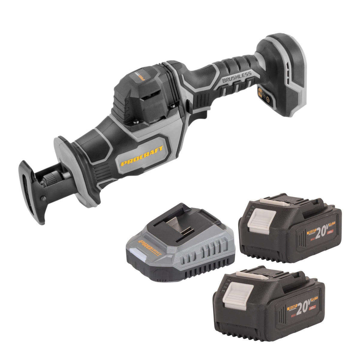 Sega alternativa Procraft Industrial RS20Abb 20 V Brushless + 2x batteria 4,0 Ah + caricabatteria