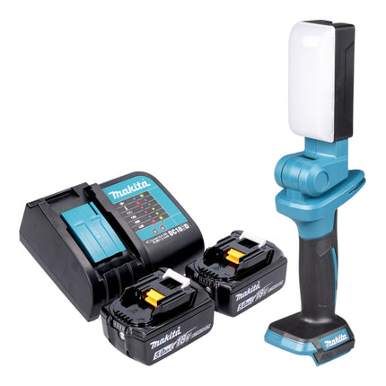 Makita DML 816 STX Akku Arbeitsleuchte 18 V 500 lm LED 2x Akku 5 0 Ah Ladegeraet 0 - toolbrothers