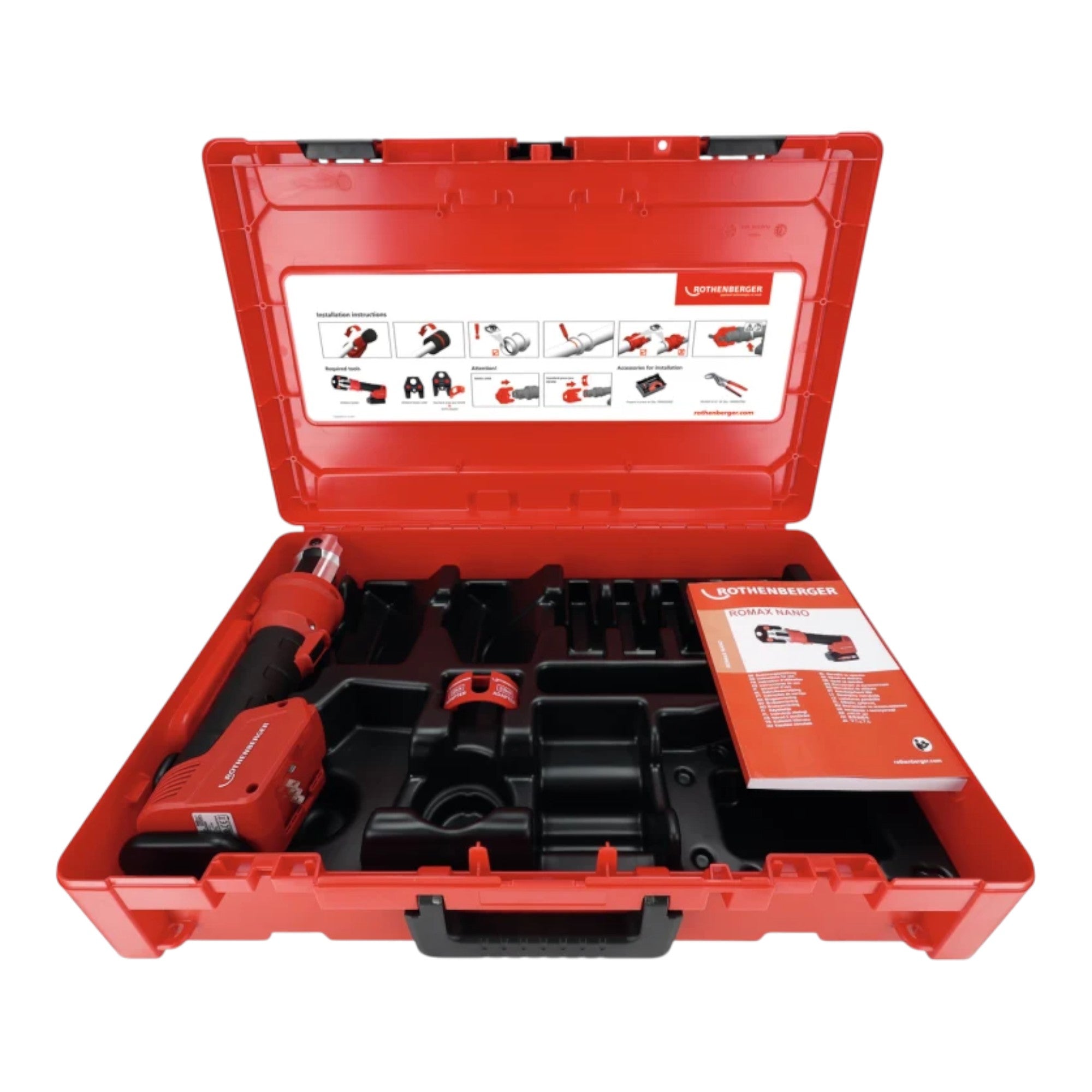 Rothenberger ROMAX NANO Akku Pressmaschine 18 V 34 kN CAS 2x Akku 2 0 Ah Ladegeraet Rocase 4 - toolbrothers