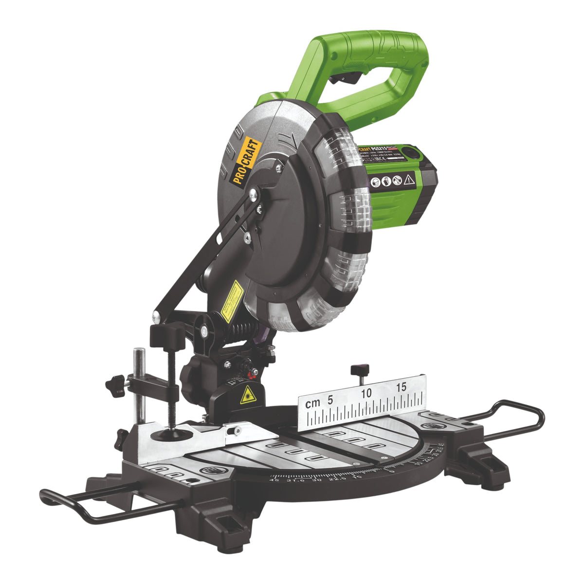 Procraft PGS215 Sega circolare e troncatrice 1500 W + lama da 210 mm 24 Z e sacchetto raccoglipolvere