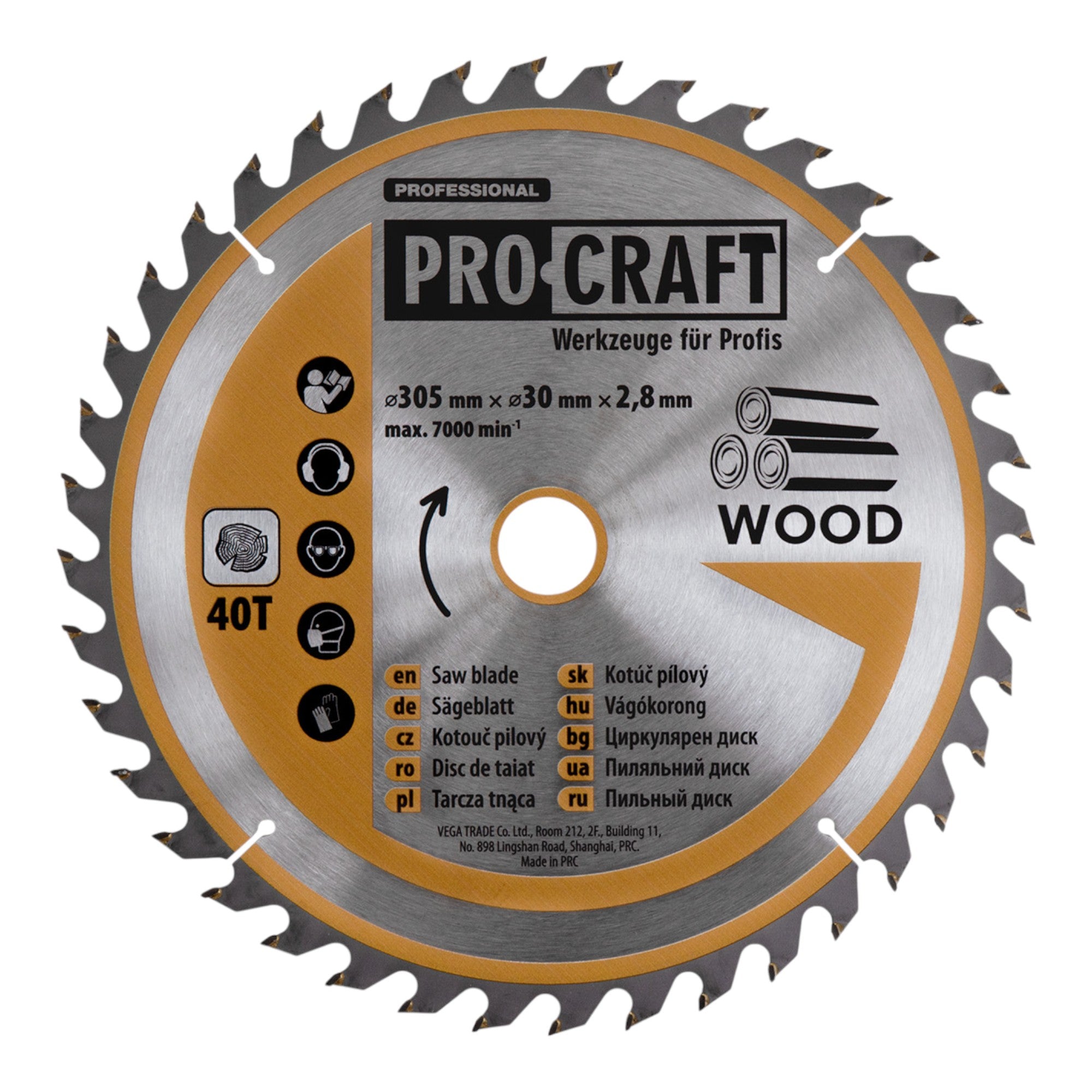 Procraft PGS305 Kapp und Gehrungssaege 2000 W 305 mm Saegeblatt 40 Z Staubfangbeutel 2 - toolbrothers