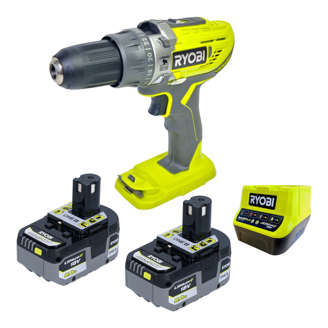 Ryobi R18PD3 0 Akku Schlagbohrschrauber 18 V 50 Nm 2x Akku 5 0 Ah Ladegeraet 0 - toolbrothers