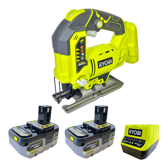 RYOBI R18JS 0 Akku Stichsaege 18 V 101 mm 2x Akku 4 0 Ah Ladegeraet 0 - toolbrothers