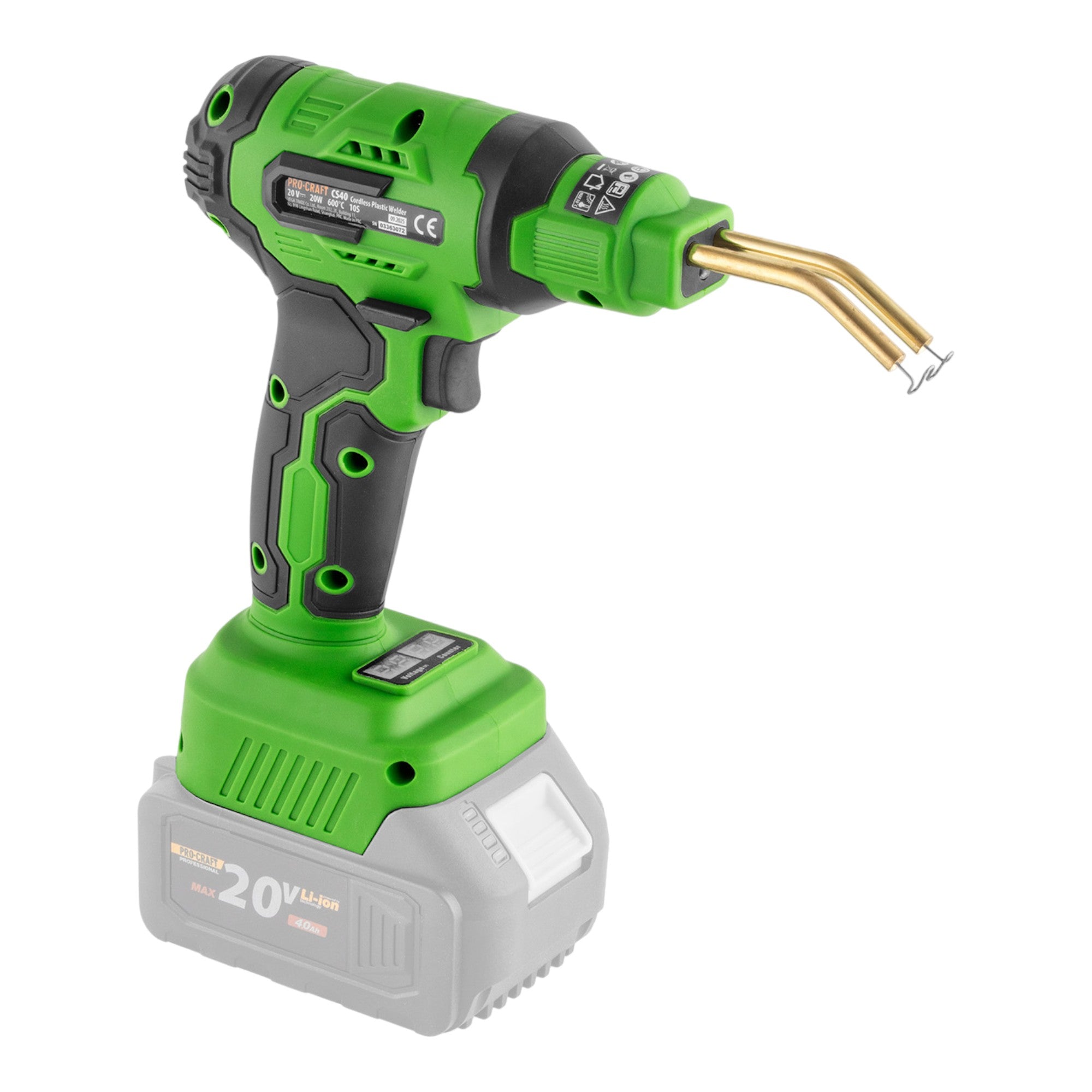 Procraft CS40 bb Akku Kunststoffschweissgeraet 20 V 600 C 0 7 1 1 A 2x Akku 4 0 Ah Ladegeraet Koffer 4 - toolbrothers